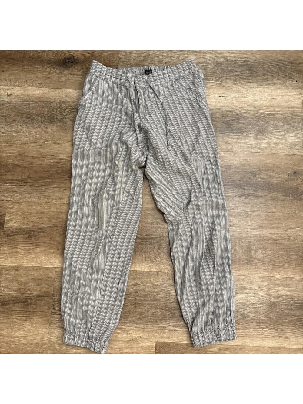 Prana Joggers Womens XS Elastic Casual Drawstring Gray Stripes